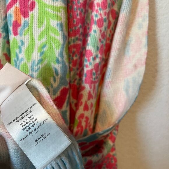 Lilly Pulitzer x Pottery Barn Teen Fringed Knit Throw Blanket 46” x 56” - Picture 6 of 6